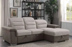 Homelegance Alfio Sectional with pullout bed and hidden storage