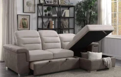 Homelegance Alfio Sectional with pullout bed and hidden storage